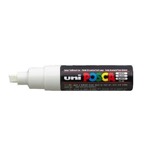 Uni Posca PC-8K Boyama Markörü 8 mm Kesik Uç BEYAZ 