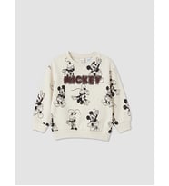 LCW baby Gri Mickey Mouse Baskılı Erkek Bebek Sweatshirt