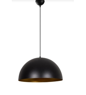 Rys Retro Metal Dekotatif Siyah İçi Gold Dekoratif Tekli Saklıt Avize Çap:30 cm