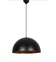 Rys Retro Metal Dekotatif Siyah İçi Gold Dekoratif Tekli Saklıt Avize Çap:30 cm