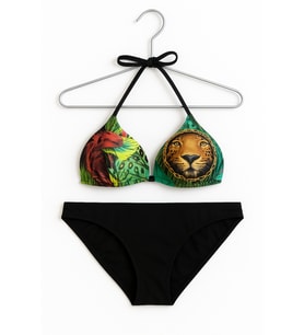 Leopar Desenli Üçgen Bikini Takımı – Siyah Alt 1228-45