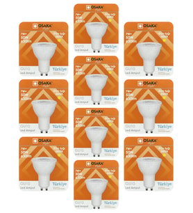 (10 Adet) Osaka 7W (50W) Sarı Işık (3000K) GU10 Duylu Led Spot Ampul