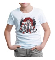 Japon - Kitsune Tilki Beyaz Çocuk Tshirt
