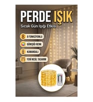 Dekoratif Perde Peri LED Günışığı 3x3 Metre 8 Fonksiyonlu USB Işıklı