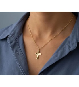 Kişiye Özel Tasarım Haç Kolye 925K Gümüş (Gold)