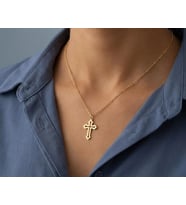 Kişiye Özel Tasarım Haç Kolye 925K Gümüş (Gold)