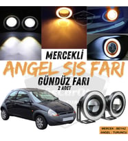 Ford Ka 1996-2008 Uyumlu Mercekli Angel Sis Farı Metal 76 mm Turuncu Halkalı Gündüz Farı 2 Adet
