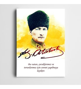 Atatürk Cennet Kanvas Tablo