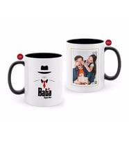 BK Gift Kişiye Özel Babalar Günü Hediyesi Fotoğraflı Siyah Beyaz Kupa Bardak-18