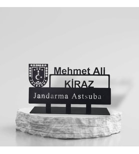 Jandarma Masa İsimliği - Jandarma Astsubay İsimlik - Kişiye Özel İsimlik - İsme Özel Metal İsimlik - Subay Astsubay Asker İsimlik