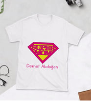 Super Mom Baskılı Tshirt (Beyaz)