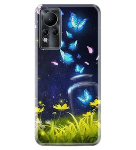 INFINIX Note 11 Pro Note 10 Hot 9 Play Kılıf Desemli Silikon Neon Butterflys 1309