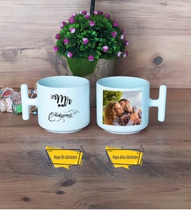 Eşe Hediye Mr Kupa Bardak T Fotoğraflı Yıl Dönümü Hediyesi