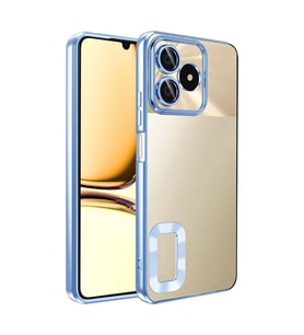 Realme C53 4G Uyumlu Kılıf Silikon Kamera Korumalı Renkli Şeritli Logo Gösteren Zore Omega Kapak