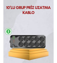 Northcity 10 Prizli Uzatma Kablosu - Termal Koruma ve USB Type-C Hızlı Şarjlı 2500W Güç Dağıtım Cihazı