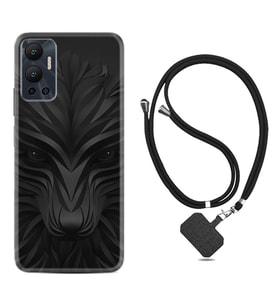 Infınix Hot 12 Kılıf Resimli Boyun Askılı İpli Desenli Silikon Black Fox 1325