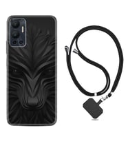 Infınix Hot 12 Kılıf Resimli Boyun Askılı İpli Desenli Silikon Black Fox 1325
