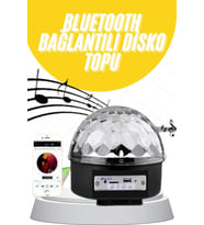 Disko Topu Renkli Işıklı Lazer Parti Bluetooth Bağlantılı Led Küre