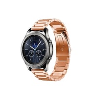 Samsung Gear S2 (20mm) Uyumlu Kordon Paslanmaz Metal Baklalı Tasarım KRD-04 Kayış
