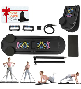 Çok Fonksiyonlu Fitness Tahtası Direnç Bant Ev Core Karın Kol Sırt Güçlendirme Egzersiz Çorap Hediye (Siyah)