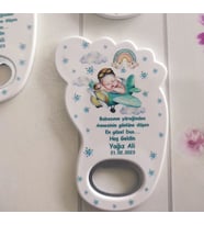 İsme Özel Bebek Ayağı Açacak Magnet- Uçak Doğum Günü Magneti - Pilot Bebek Açacak Magnet