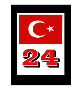 Türkiye Bayraklı Erzincan 24 Plaka Kodu Ön Cam Sticker