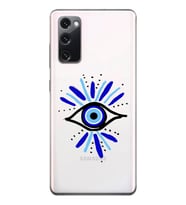 Samsung Galaxy S20 FE Uyumlu Nazar Göz Desenli Şeffaf Telefon Kılıfı