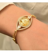 Gümüş Gold Kaplama Tuğralı Kadın Bileklik