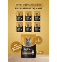 Reflex Plus Pounch British Shorthair Sos İçinde Et Parçacıklı Yetişkin Kedi Maması 85 gr 6lı set