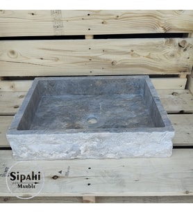 Gümüş Traverten Klasik Lavabo