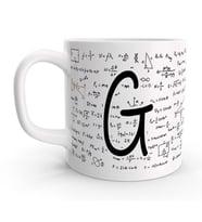 G Harfi Matematik Formül Tasarım Harfli Kupa Bardak