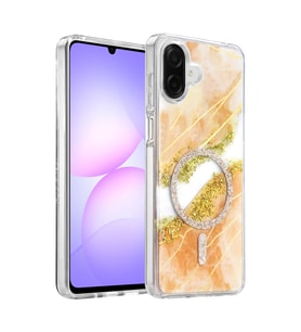 Onegif Samsung Galaxy A07 4g Lotus Simli Magsafe Kapak - Turuncu
