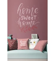 Moud's Çift Tarafı Baskılı Pembe Sweet Home Serisi Desenli 4'lü Kombin Süet Kırlent Kılıfı - PLG201