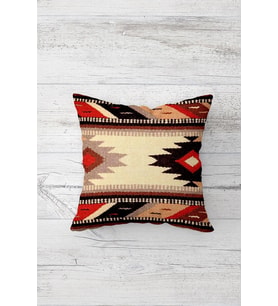 Etnik Kilim Desen Çift Tarafı Baskılı Gizli Fermuarlı Yastık Kılıfı Kırlent Koltuk Yastık Kılıfı (Bej)