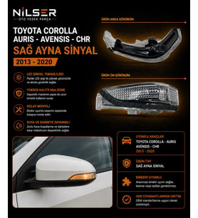 Sinyal Sağ Yolcu Ayna Auris - Corolla - Avensis - Chr 2013-2020