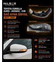 Sinyal Sağ Yolcu Ayna Auris - Corolla - Avensis - Chr 2013-2020