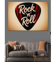 "Rock'N Roll" Pena Ve Yazı Dekoratif Kanvas - Mdf Ahşap Tablo