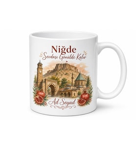 Niğde Şehir Hatırası Fotoğraflı Kupa Bardak Hediye Porselen Mug