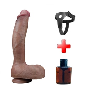 OdinsShop 27 cm Belden Bağlamalı Yeni Nesil Çift Katmanlı Gerçekçi Kalın Dildo Penis