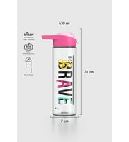 Renga Juno Moving Desen 630 ml Tritan Matara 912088 Füme-Sarı (Fuşya-Pembe)