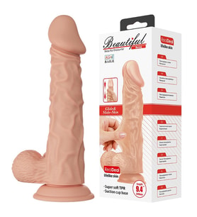 Hızlı Express Ultra Yumuşak 24 CM Realistik Vantuzlu Dildo Gerçekçi Penis