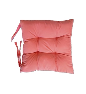 Dekoratif Bağlanabilir Pofuduk Sandalye Minderi, 40x40cm, Bağcıklı, Pembe