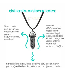 Doğaltaş OPSİDYEN Pandül Kesim Kadın Erkek (Uniseks) İster Kolye İster Anahtarlık