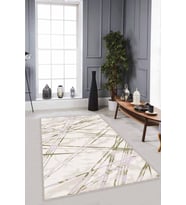 Yeşil Spor Kaymaz Tabanlı Makinede Yıkanabilir Halı NT008 - 100 x 160 cm