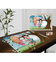 BK Gift Kişiye Özel Sevgililer Karikatürlü 1000 Parça Profesyonel Puzzle-16