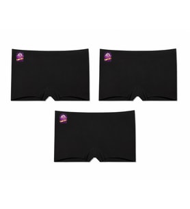 Papatya Kadın 3 ADET Siyah Lazer Kesim Dikişsiz Boxer Külot Slip 3'lü Paket 2852-Y