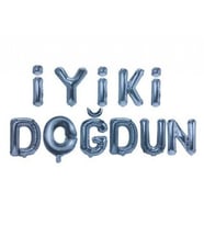 Folyo balon 16 ınc iyiki doğdun seti gümüş p1-