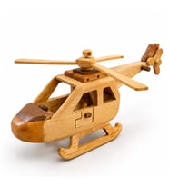 Doğal Ahşap Oyuncak Helikopter (26 cm)