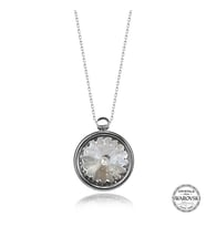 Crystal Taşlı  Çerçeveli 925 Ayar Gümüş Kadın Kolye