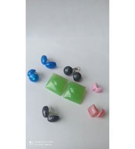 Trend Tasarım Epoksi Renkli Küpe 6lı Seti Anneler Günü Sevgililer Günü Hediye Yesil set 3 S